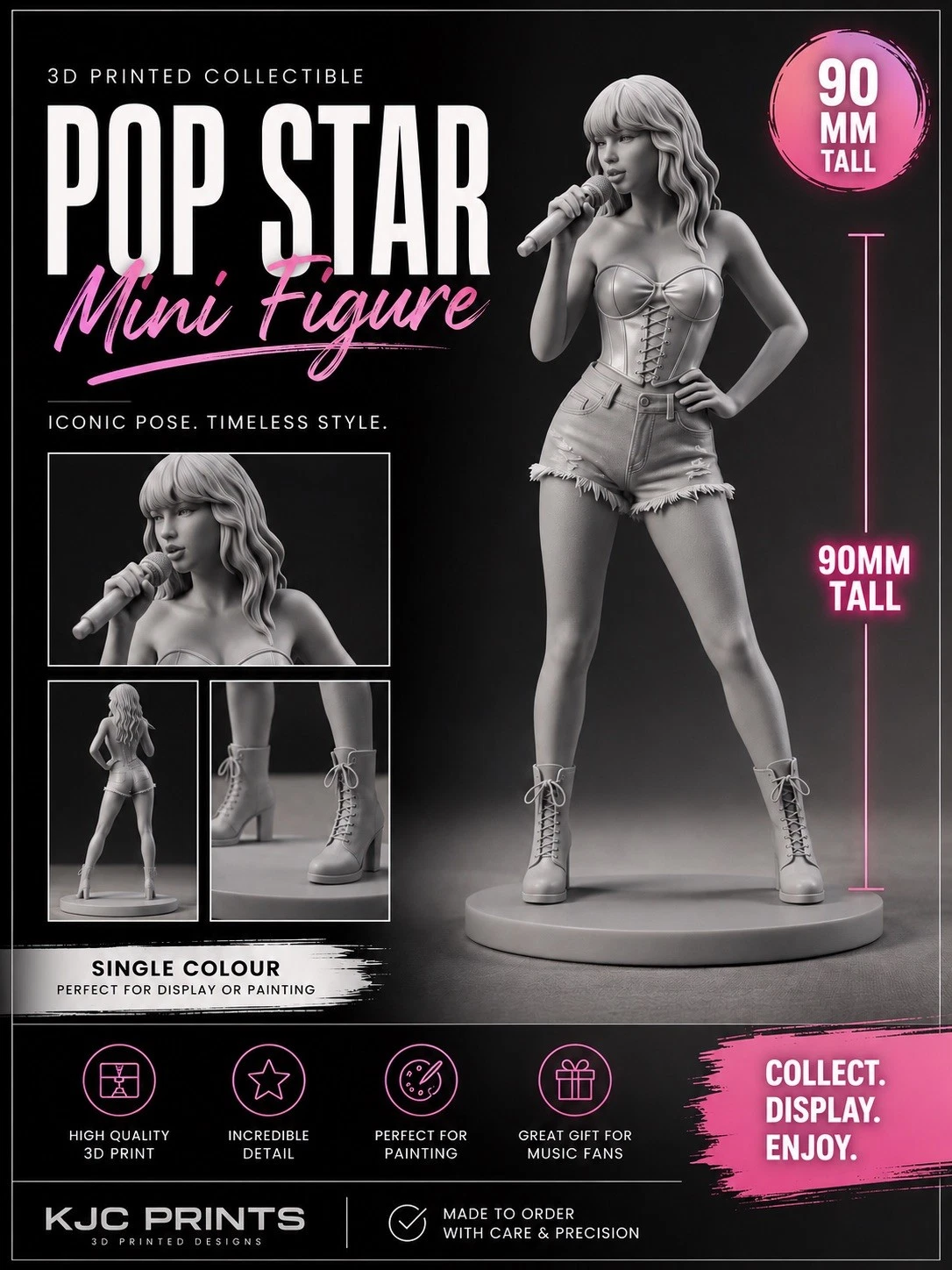 Pop Star Singing 90mm Miniature Figurine